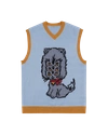 Brain Dead Kitty Cat Sweater Vest In Light Blue