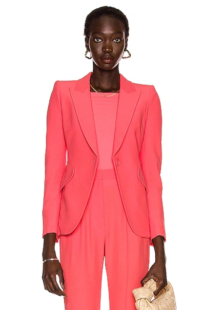 Alexander Mcqueen One-button Jacket In Coral