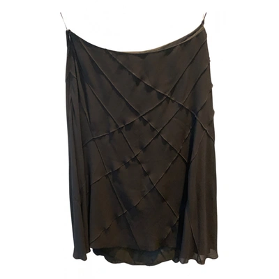 Pre-owned Strenesse Silk Mid-length Skirt In Black