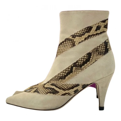 Pre-owned Gia Couture Ankle Boots In Beige