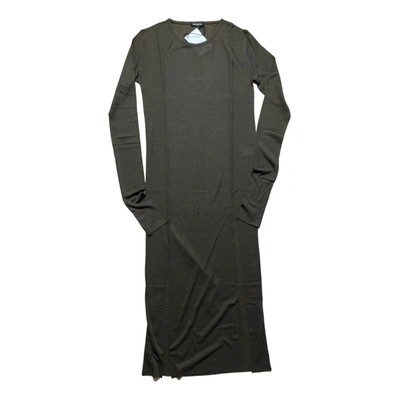 Pre-owned Balmain Wool Dress In Brown