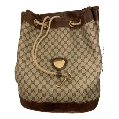 Pre-owned Gucci Backpack In Brown