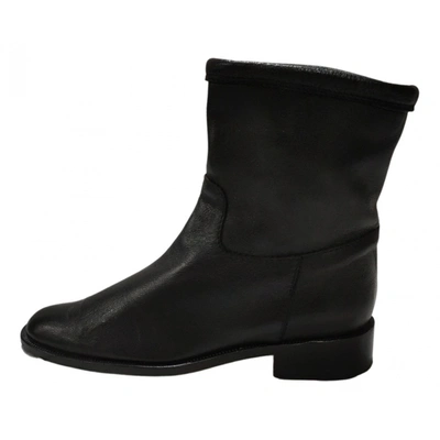 Pre-owned Etro Leather Ankle Boots In Black