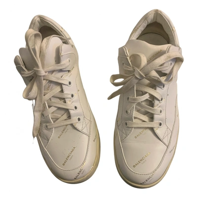 Pre-owned Balenciaga Leather Trainers In White