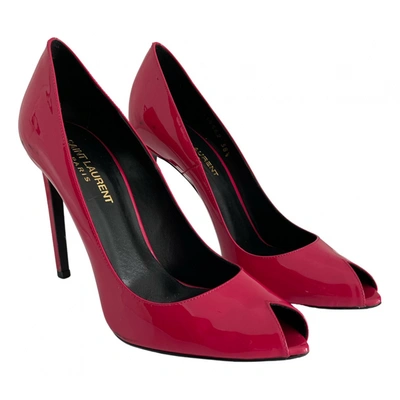 Pre-owned Saint Laurent Patent Leather Heels In Pink