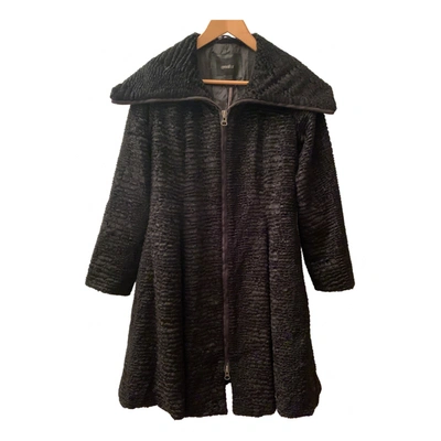 Pre-owned Unreal Fur Faux Fur Coat In Black