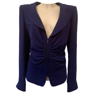 Pre-owned Armani Collezioni Silk Short Vest In Blue