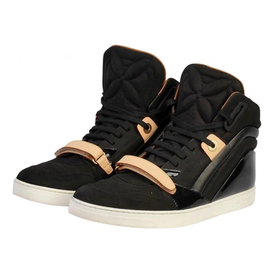 Pre-owned Louis Vuitton Leather Trainers In Black