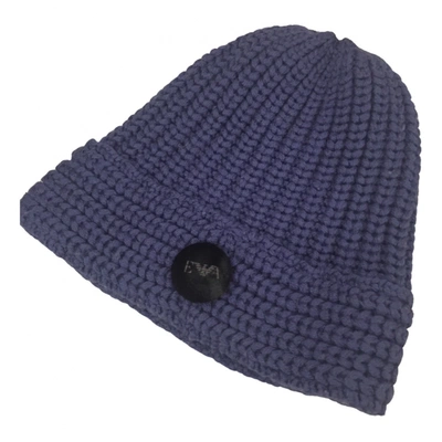 Pre-owned Emporio Armani Wool Beanie In Blue