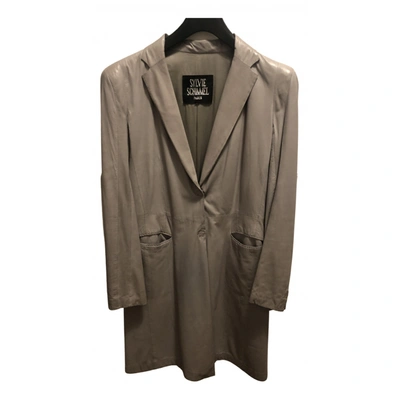 Pre-owned Sylvie Schimmel Leather Peacoat In Grey