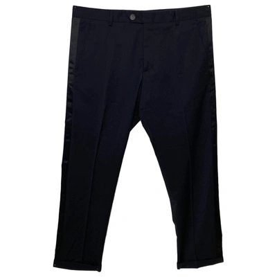 Pre-owned Msgm Wool Trousers In Blue