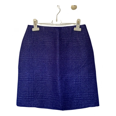 Pre-owned Tara Jarmon Wool Mid-length Skirt In Blue