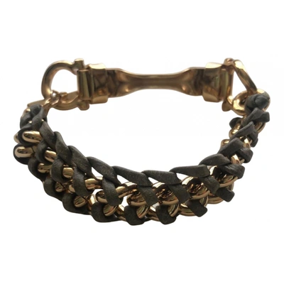 Pre-owned Ferragamo Leather Bracelet In Gold