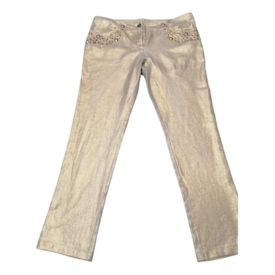 Pre-owned Maria Grazia Severi Straight Jeans In Gold