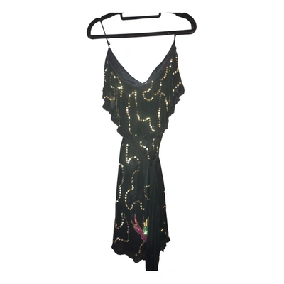 Pre-owned Manoush Silk Mid-length Dress In Black