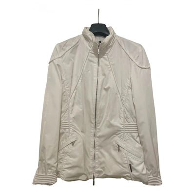 Pre-owned Moncler Biker Jacket In White