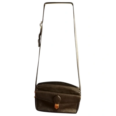 Pre-owned Lanvin Leather Crossbody Bag In Black