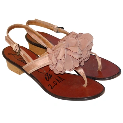 Pre-owned Lanvin Leather Sandals In Pink