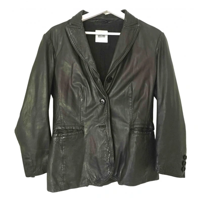 Pre-owned Moschino Cheap And Chic Leather Blazer In Black
