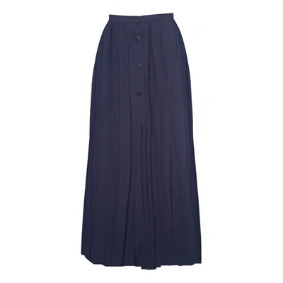 Pre-owned Issey Miyake Maxi Skirt In Blue
