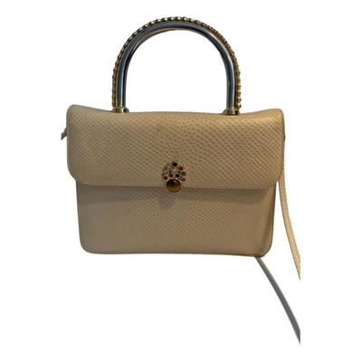 Pre-owned Judith Leiber Leather Handbag In White