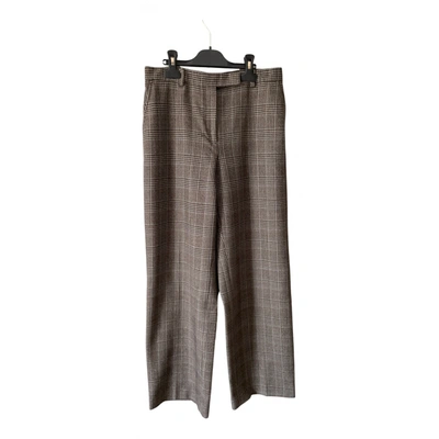 Pre-owned Armani Collezioni Wool Straight Pants In Brown