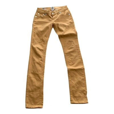 Pre-owned True Religion Slim Pants In Yellow