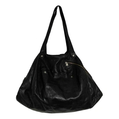 Pre-owned Y's Leather Weekend Bag In Black