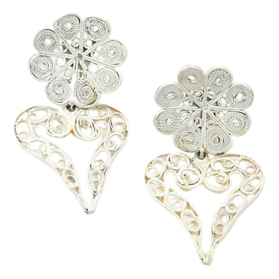 Pre-owned Goossens Earrings In White