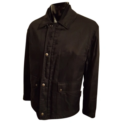 Pre-owned Fay Peacoat In Black