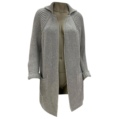 Pre-owned Max Mara Wool Cardigan In Grey