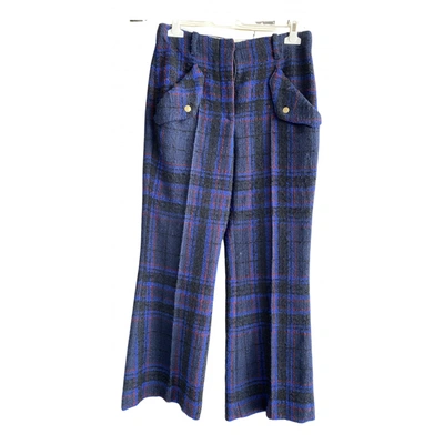 Pre-owned Jucca Wool Straight Pants In Blue