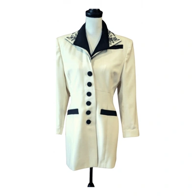 Pre-owned Emmanuelle Khanh Wool Jacket In White