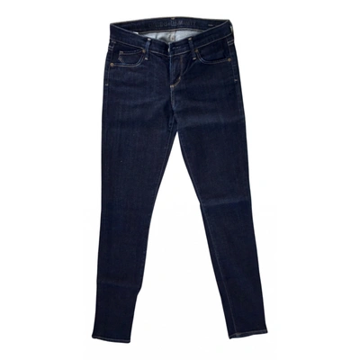 Pre-owned Citizens Of Humanity Slim Jeans In Navy