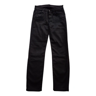 Pre-owned 7 For All Mankind Slim Pants In Black