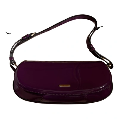 Pre-owned Burberry Patent Leather Handbag In Purple