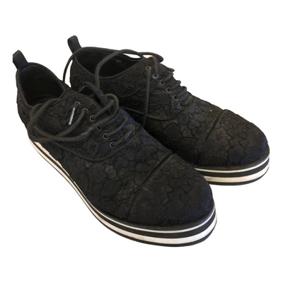 Pre-owned Ermanno Scervino Cloth Trainers In Black
