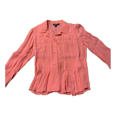 Pre-owned Dkny Linen Blouse In Pink
