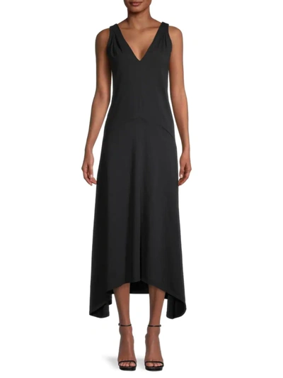Frame Women's Savannah Organic Cotton-blend Asymmetric Dress In Noir