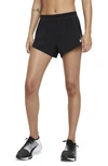 Nike Black Aeroswift Running Shorts In Black/ White