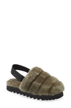 Ugg Super Fluff Genuine Shearling Slingback Slipper In Burnt Olive