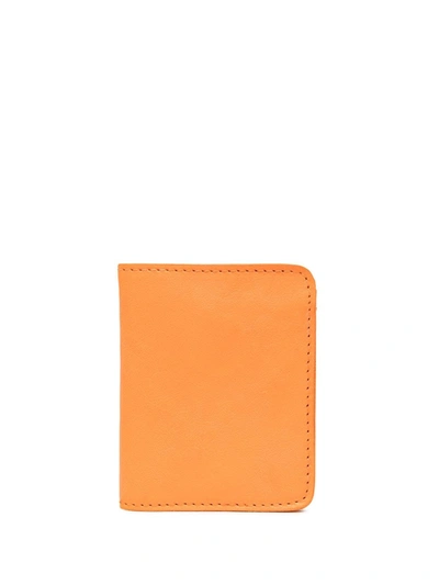 Guidi Bi-fold Leather Wallet In Orange