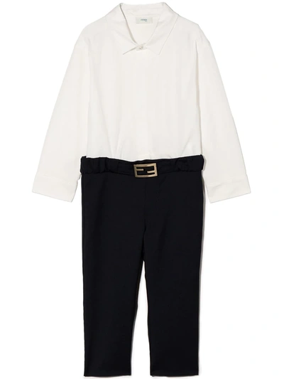 Fendi Babies' Shirt And Trousers Set In Blue