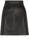 DOLCE & GABBANA A-LINE LEATHER MINISKIRT