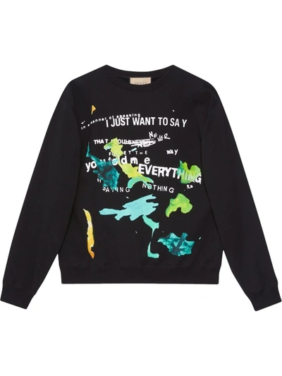 Gucci 'in A Manner Of Speaking' Sweatshirt In Black