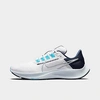 Nike Men's Air Zoom Pegasus 38 Running Shoes In White/pure Platinum/midnight Navy/wolf Grey