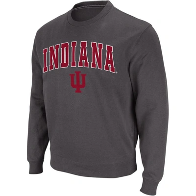 Colosseum Men's Charcoal Indiana Hoosiers Arch Logo Crew Neck Sweatshirt