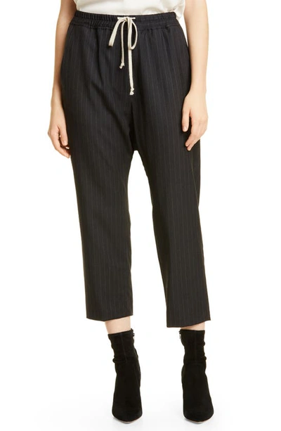 Nili Lotan Cropped Drawstring Waist Trousers In Black