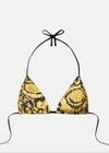 Versace Black Barocco Bikini Top In Print
