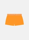 Versace Greca Border Swim Shorts In Orange